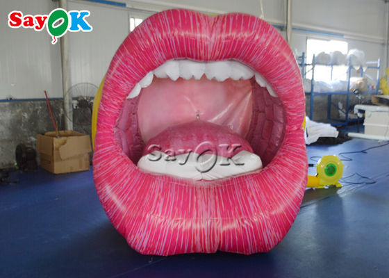 décoration gonflable de partie de For Pub Music de modèle de lèvre de bouche de 2x2m