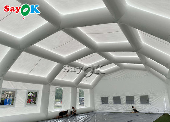 Tente gonflable pour pelouse imperméable à l'eau Blanc 20x10x5.5mH Cabine de peinture automobile gonflable