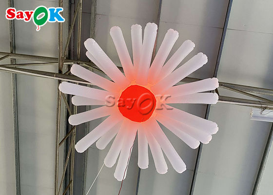 Fleur gonflable accrochante d'événement avec la couleur multi de lumières