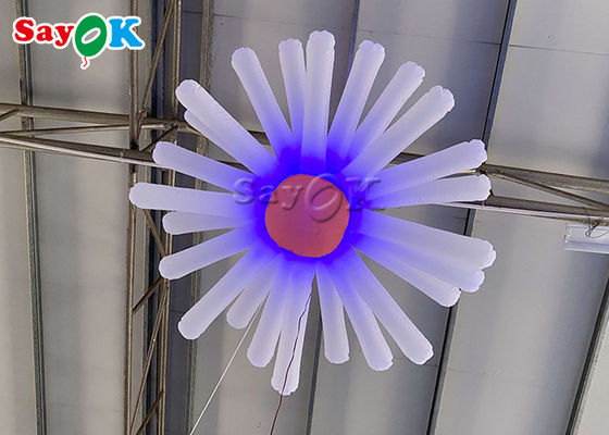 Fleur gonflable accrochante d'événement avec la couleur multi de lumières