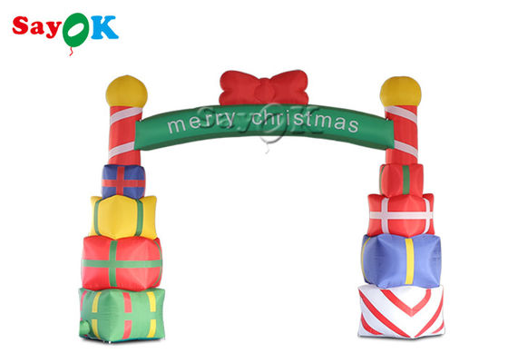 voûte gonflable de Noël de boîte-cadeau de décorations de vacances de 5x4m