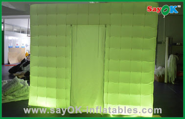 Cabine menée gonflable portative faite sur commande de photo de tente gonflable de partie en tissu d'Oxford, vert/pourpre