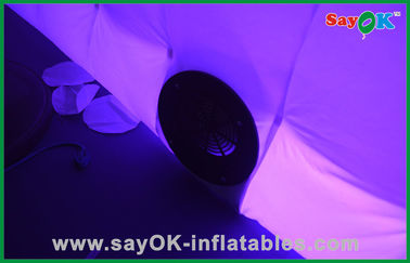 Cabine menée gonflable portative faite sur commande de photo de tente gonflable de partie en tissu d'Oxford, vert/pourpre