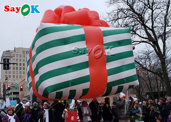 Ballon gonflable de défilé d'hélium de boîte-cadeau de Noël de tissu d'Oxford