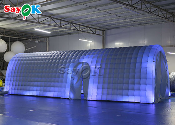 Tente gonflable personnalisée en tissu blanc de fête oxford Tente gonflable en tunnel avec LED