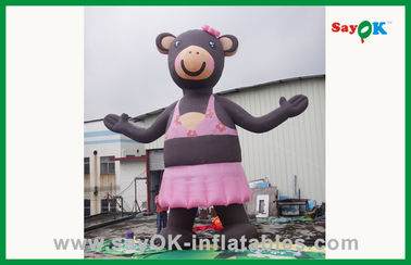 Personnage de dessin animé gonflable de bel ours gonflable rose pour la publicité