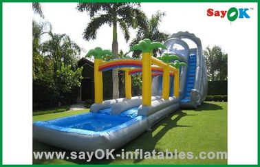 Blow Up Slip N Slide Commercial Kids Air Jumping Château étanche avec piscine maison gonflable avec glissement