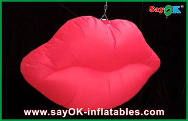 Lèvres gonflables de allumage accrochantes menées rouges, décoration gonflable d'éclairage