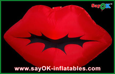 Lèvres gonflables de allumage accrochantes menées rouges, décoration gonflable d'éclairage