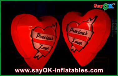 Décoration menée gonflable d'éclairage de coeur de nuit pour la publicité