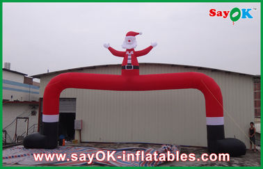 Voûte gonflable rouge extérieure de Noël de Noël grande avec l'homme de Noël