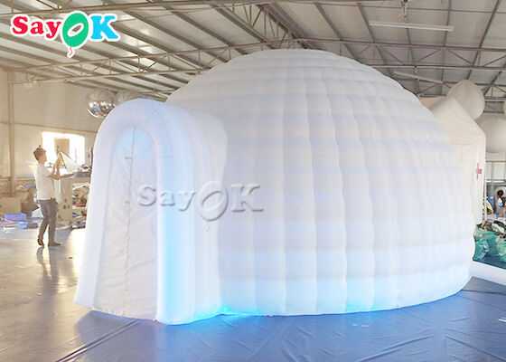 Tente gonflable blanche de dôme d'igloo de tente du tissu gonflable LED d'Oxford pour l'événement de partie