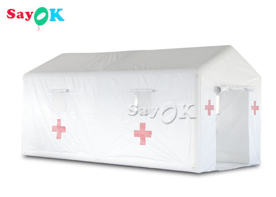 Tente gonflable blanche gonflable d'hôpital de PVC de la tente 6x3x3mH d'air pour l'isolement