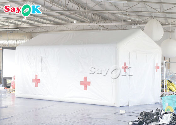 Tente gonflable blanche gonflable d'hôpital de PVC de la tente 6x3x3mH d'air pour l'isolement