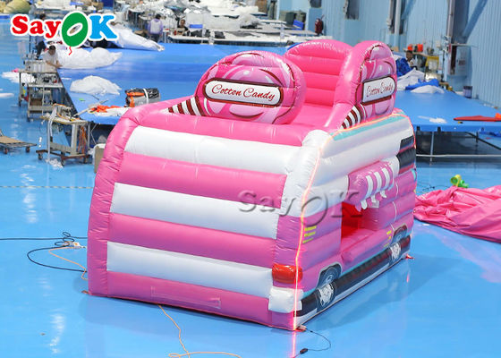 La voiture rose gonflable de la tente 4.5x3x3.8m de travail forment la cabine gonflable de soie de nourriture de sucrerie de tente d'air pour extérieur