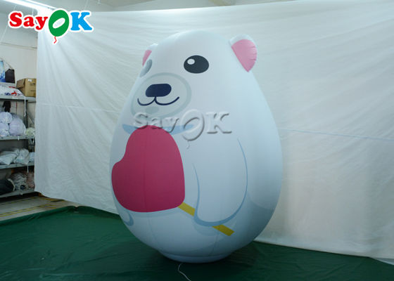 bande dessinée blanche d'ours de PVC de personnage de dessin animé de décorations gonflables de vacances de 2m