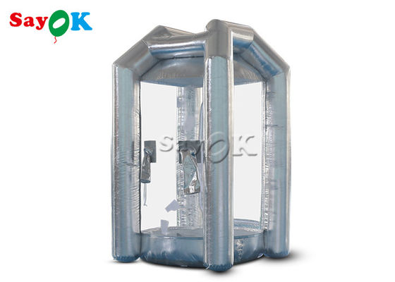 machine gonflable de cabine d'argent liquide d'argent de cube argenté en 1.5m/5ft pour l'ouverture de société