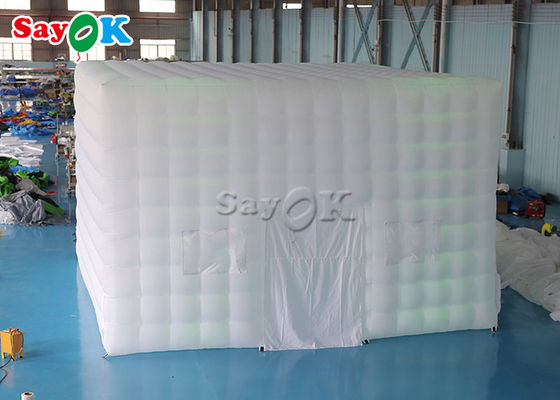 Tente cube gonflable 6,5 m Tente pneumatique de 21 pieds Marquise carrée avec lampes à LED
