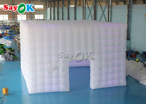 Tente cube gonflable 6,5 m Tente pneumatique de 21 pieds Marquise carrée avec lampes à LED