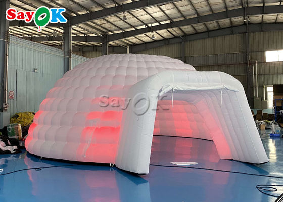 Camping en plein air 8m Grand luminaire LED Tente d'événement à dôme gonflable Tente à igloo gonflable
