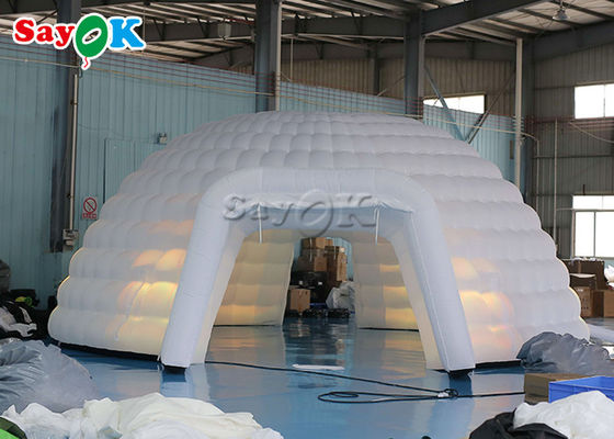 Camping en plein air 8m Grand luminaire LED Tente d'événement à dôme gonflable Tente à igloo gonflable