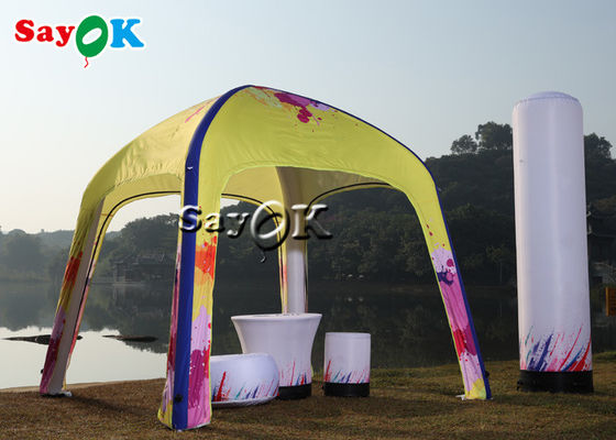 Le camping de tente d'air a adapté la tente aux besoins du client gonflable jaune d'air sautent la tente d'auvent de belvédère