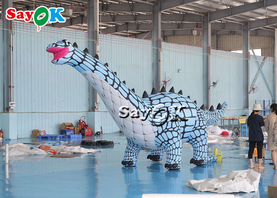 dinosaure gonflable 10ft bleu de Noël de 3m pour la décoration extérieure d'intérieur