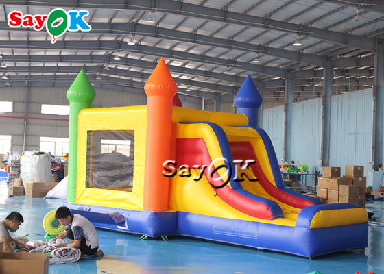 air de PVC de 6*4m sautant rebondissant des châteaux avec le videur gonflable commercial de glissière pour l'enfant