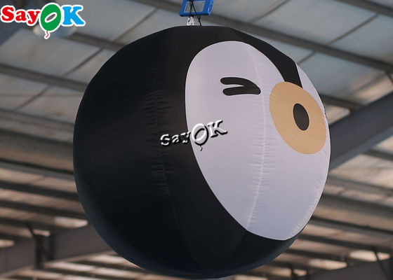 bande dessinée de allumage gonflable noire de pingouin de décoration de 2m pour extérieur
