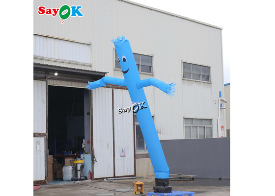 Ventilateur gonflable de ondulation farfelu gonflable de Wave Man With de danseur d'air de jambe simple bleue de l'homme 5m de tube
