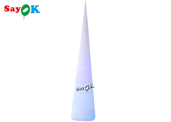 cône gonflable mené blanc du trafic de 7m 23ft avec des couleurs changeant des lumières