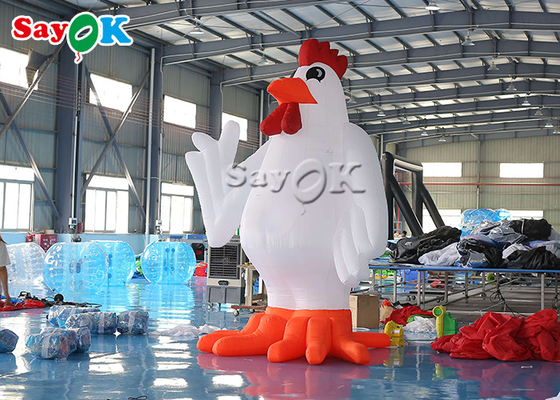 Modèle gonflable blanc de coq de poulet d'animal des personnages de dessin animé 13ft de décor de partie de festival