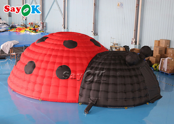 Tente gonflable de coccinelle de grand de tente de sphère air gonflable de Ladybird rouge et noire pour l'événement extérieur