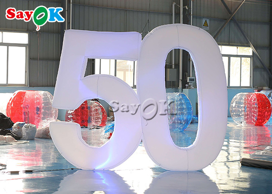 explosion de allumage gonflable nombre « 50" de la publicité de décoration de 2.5m lettres avec mené