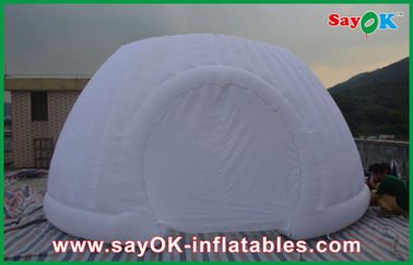 Tente blanche gonflable d'air de tissu fort d'Oxford, tente gonflable commerciale de partie de tente d'arrondi avec la lumière de LED