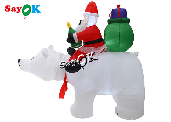 6 pieds de Noël de vacances de décorations de yard d'explosion gonflable Santa Claus Rides Polar Bear de pelouse