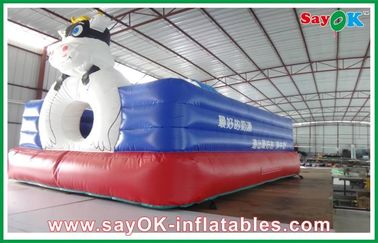 Videur gonflable géant rouge/bleu de vache à PVC pour le parc d'attractions