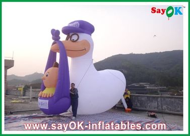 Des personnages de dessins animés mignons 2m - 8m Inflatable de dessins animés PVC violet blanc pour la publicité