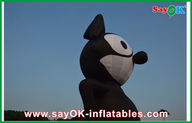 Animaux gonflables en tissu d'Oxford PVC chat noir gonflables pour événement / parc d'attractions