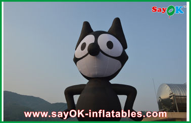 Animaux gonflables en tissu d'Oxford PVC chat noir gonflables pour événement / parc d'attractions