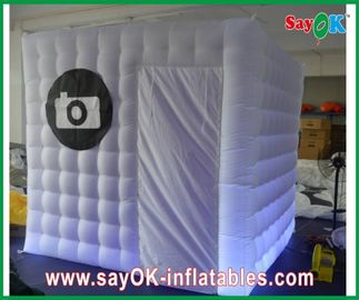Clôture gonflable de cabine de photo tente mobile gonflable d'explosion de 2,4 x de 2,4 x de 2.5m Photobooth avec le logo de caméra