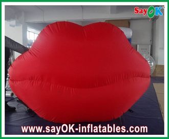 Ventilateur en nylon de la CE de tissu de lèvre gonflable unique rouge d'éclairage pour extérieur