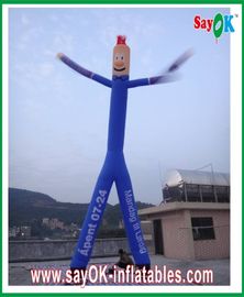 Danseur gonflable Rip-Stop Nylon Cloth de Blue Inflatable Air de danseur de vent avec deux jambes