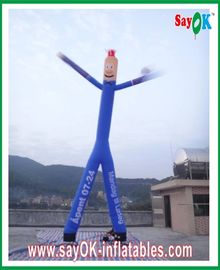 Danseur gonflable Rip-Stop Nylon Cloth de Blue Inflatable Air de danseur de vent avec deux jambes