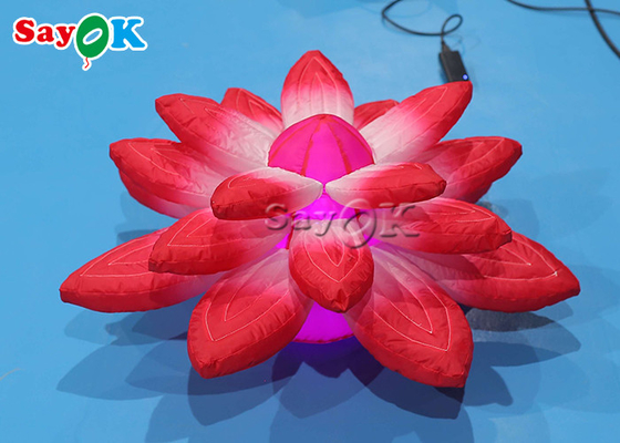 décoration d'étape de lobby de 3.28ft avec les lumières gonflables rouges accrochant le lotus