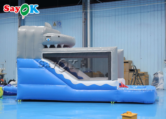 Petite glissière gonflable Petit enfant PVC gonflable requin Glissière humide et sèche Pour le parc d'attractions