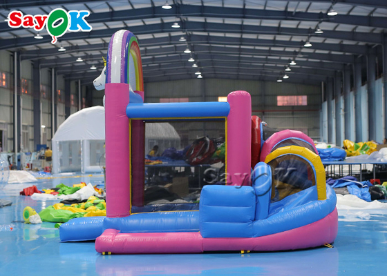 Petit trempoline d'explosion de PVC Unicorn Inflatable Bounce House Indoor d'enfants