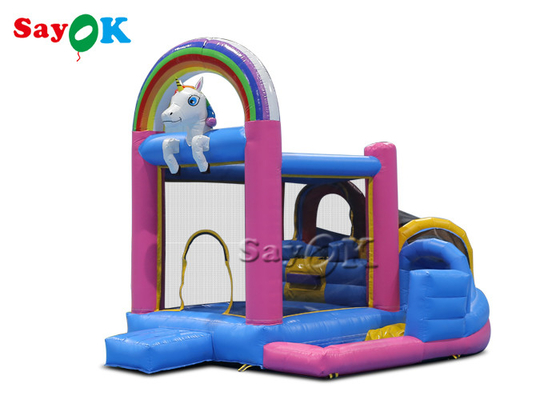 Petit trempoline d'explosion de PVC Unicorn Inflatable Bounce House Indoor d'enfants