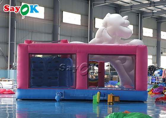 Unicorn Themed Inflatable Trampoline For badine des jeux de fête d'anniversaire
