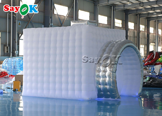 Cabine gonflable de photo de partie de promotion pliable gonflable de la tente LED avec la couleur blanche de ventilateur